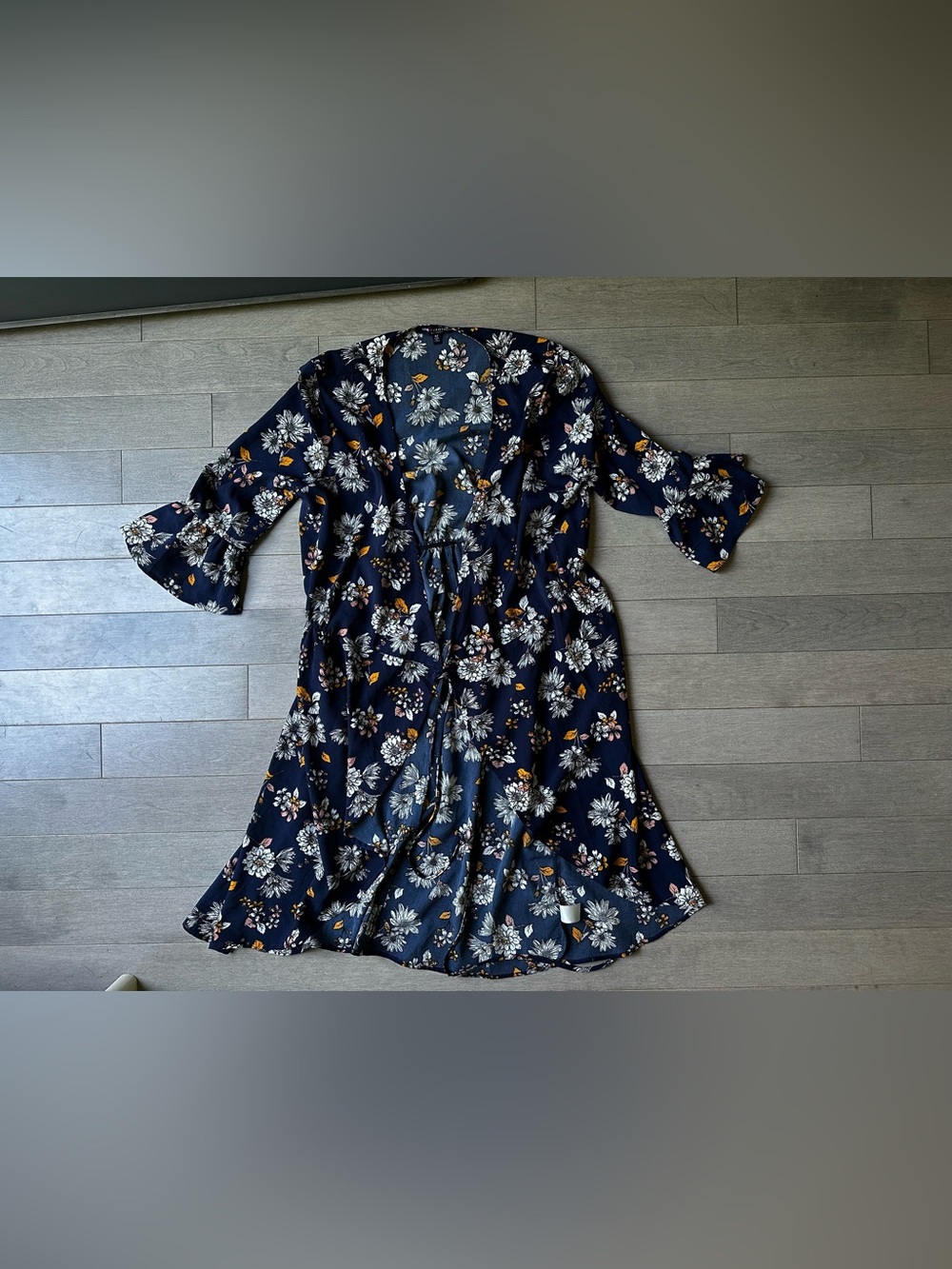 Women’s One Heart Clothing Wrap Tie Flared Bell Sleeve Summer Office Dress M